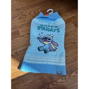 Disney Stitch‎ Christmas Blue Dog Sweater Size Large NWT